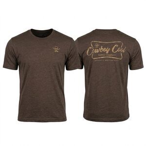 Cowboy Cool Supply Co Graphic Shirt Men's Large L Brown Western Logo T-Shirt Tee